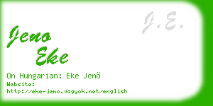 jeno eke business card